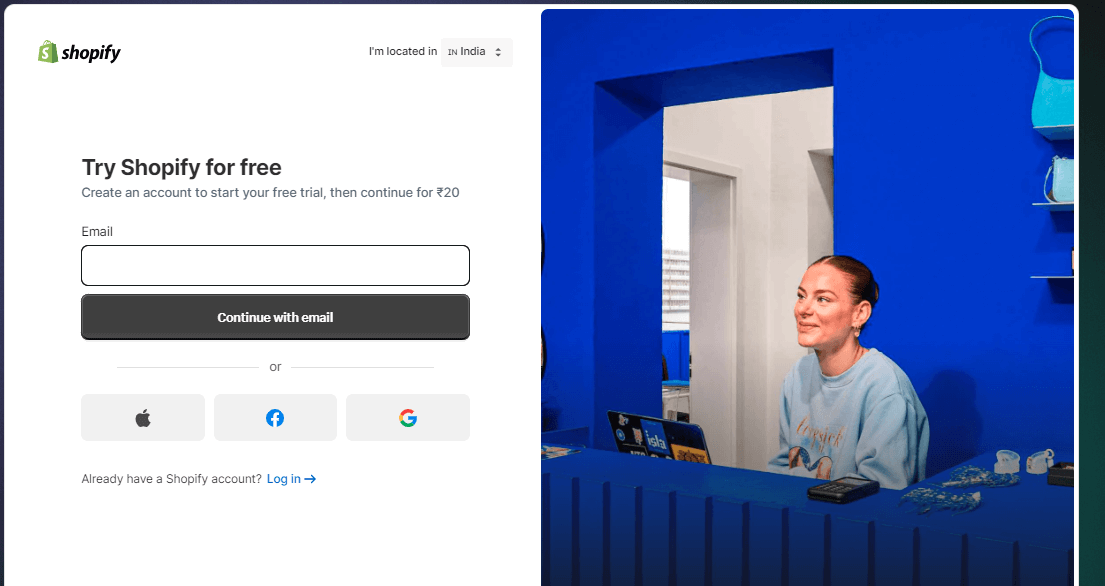 2_Sign up for a Shopify account