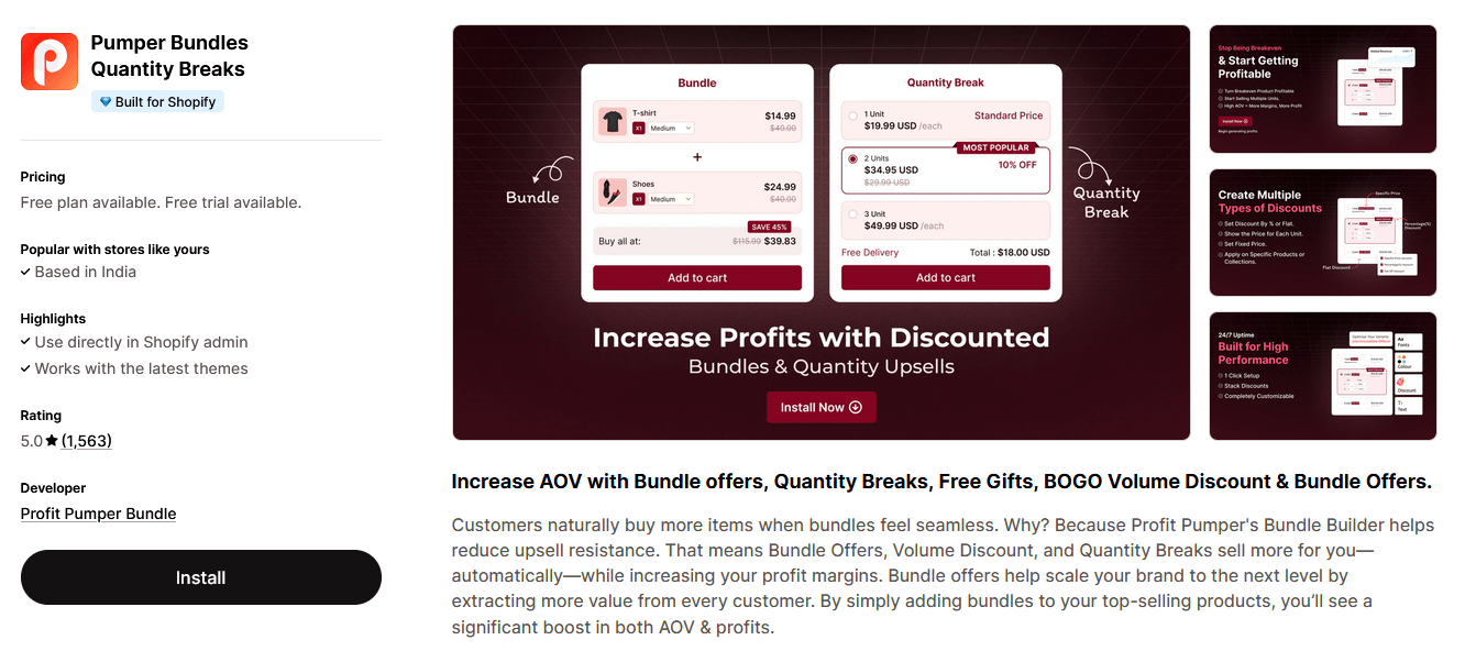 Pumper bundles app
